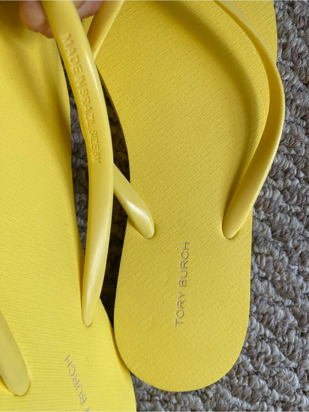 Tory Burch yellow Flip Flop Sandals with Logo Medallion